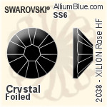 施華洛世奇XILION施亮Rose 熨底平底石 (2038) SS10 - 白色（半塗層） 銀色水銀底