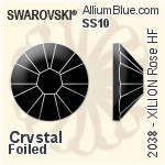 施華洛世奇XILION施亮Rose 熨底平底石 (2038) SS10 - 透明白色 銀色水銀底