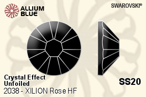 施華洛世奇 XILION 施亮 玫瑰 熨底平底石 (2038) SS20 - 白色（半塗層） 無水銀底