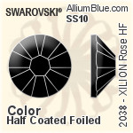 Swarovski XILION Rose Flat Back Hotfix (2038) SS10 - Color (Half Coated) With Silver Foiling