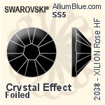スワロフスキー XILION Rose ラインストーン ホットフィックス (2038) SS34 - カラー（ハーフ　コーティング） 裏面シルバーフォイル