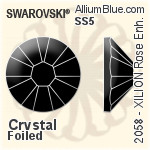 PREMIUM Round Rose Flat Back (PM2000) SS4 - Clear Crystal With Foiling