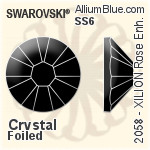 PREMIUM Round Rose Flat Back (PM2000) SS4 - Crystal Effect With Foiling
