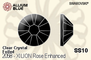 Swarovski XILION Rose Enhanced Flat Back No-Hotfix (2058) SS10 - Clear Crystal With Platinum Foiling - Click Image to Close