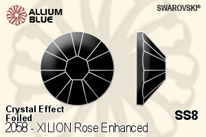 スワロフスキー XILION Rose Enhanced ラインストーン (2058) SS8 - クリスタル エフェクト 裏面プラチナフォイル - ウインドウを閉じる