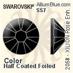 スワロフスキー XILION Rose Enhanced ラインストーン (2058) SS7 - カラー（ハーフ　コーティング） 裏面プラチナフォイル