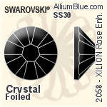 施华洛世奇 XILION 施亮 玫瑰 进化版 平底石 (2058) SS30 - 透明白色 白金水银底