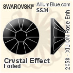 施華洛世奇 XILION 施亮 玫瑰 進化版 平底石 (2058) SS34 - 透明白色 白金水銀底