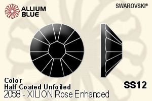 施華洛世奇 XILION 施亮 玫瑰 進化版 平底石 (2058) SS12 - 顏色（半塗層） 無水銀底 - 關閉視窗 >> 可點擊圖片