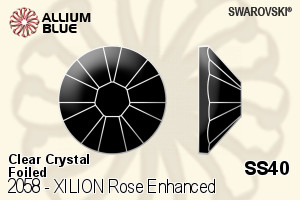 施華洛世奇 XILION 施亮 玫瑰 進化版 平底石 (2058) SS40 - 透明白色 白金水銀底 - 關閉視窗 >> 可點擊圖片