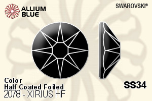 Swarovski XIRIUS Flat Back Hotfix (2078) SS34 - Color (Half Coated) With Silver Foiling