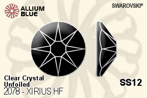 Swarovski XIRIUS Flat Back Hotfix (2078) SS12 - Clear Crystal Unfoiled