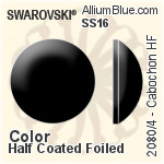 スワロフスキー カボション ラインストーン ホットフィックス (2080/4) SS16 - カラー（ハーフ　コーティング） 裏面アルミニウムフォイル