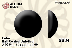 スワロフスキー Cabochon フラットバック ホットフィックス (2080/4) SS34 - カラー（ハーフ　コーティング） 裏面にホイル無し - ウインドウを閉じる
