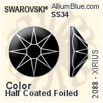Swarovski XIRIUS Flat Back No-Hotfix (2088) SS34 - Clear Crystal With Platinum Foiling
