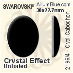 施华洛世奇 椭圆形 圆拱形 平底石 (2196/4) 30x22.7mm - 白色（半涂层） 无水银底