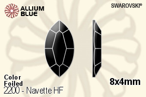 スワロフスキー Navette ラインストーン ホットフィックス (2200) 8x4mm - カラー 裏面アルミニウムフォイル - ウインドウを閉じる