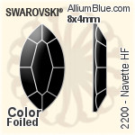 スワロフスキー Navette ラインストーン ホットフィックス (2200) 4x2mm - クリスタル 裏面アルミニウムフォイル