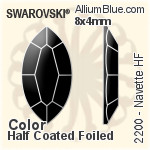 Swarovski Navette Flat Back Hotfix (2200) 8x4mm - Color With Aluminum Foiling