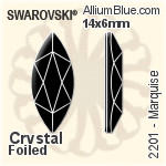 施華洛世奇 Diamond Shape 平底石 (2773) 9.9x5.9mm - 白色（半塗層） 白金水銀底