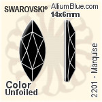 Swarovski Marquise Flat Back No-Hotfix (2201) 14x6mm - Color (Half Coated) With Platinum Foiling