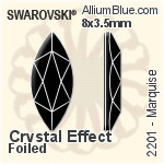 Swarovski Pear-shaped (TC) Fancy Stone (4300/2) 8x4.8mm - Crystal (Ordinary Effects) With Green Gold Foiling