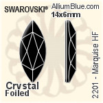 スワロフスキー Marquise ラインストーン ホットフィックス (2201) 14x6mm - クリスタル エフェクト 裏面アルミニウムフォイル