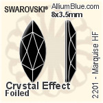 施華洛世奇 Marquise 熨底平底石 (2201) 4x1.8mm - 透明白色 鋁質水銀底