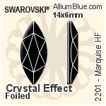 Swarovski Marquise Flat Back Hotfix (2201) 4x1.8mm - Crystal Effect With Aluminum Foiling