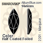 Swarovski Marquise Flat Back No-Hotfix (2201) 14x6mm - Color (Half Coated) With Platinum Foiling