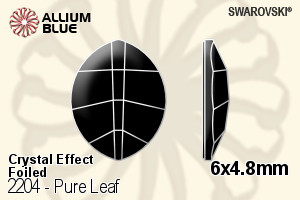スワロフスキー Pure Leaf ラインストーン (2204) 6x4.8mm - クリスタル エフェクト 裏面プラチナフォイル - ウインドウを閉じる