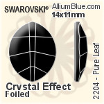 Swarovski Pure Leaf Flat Back No-Hotfix (2204) 14x11mm - Crystal Effect With Platinum Foiling