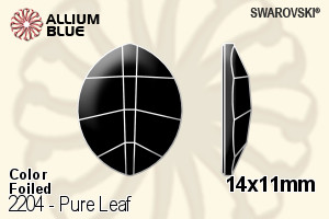 Swarovski Pure Leaf Flat Back No-Hotfix (2204) 14x11mm - Color With Platinum Foiling - Click Image to Close