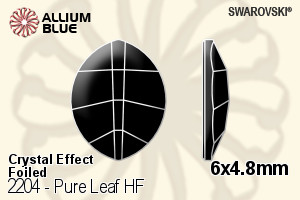 Swarovski Pure Leaf Flat Back Hotfix (2204) 6x4.8mm - Crystal Effect With Aluminum Foiling - Click Image to Close
