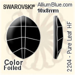 スワロフスキー Pure Leaf ラインストーン ホットフィックス (2204) 14x11mm - クリスタル エフェクト 裏面アルミニウムフォイル