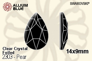Swarovski Pear Flat Back No-Hotfix (2303) 14x9mm - Clear Crystal With Platinum Foiling - Haga Click en la Imagen para Cerrar