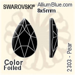 Swarovski Pear Flat Back No-Hotfix (2303) 8x5mm - Color With Platinum Foiling