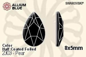 Swarovski Pear Flat Back No-Hotfix (2303) 8x5mm - Color (Half Coated) With Platinum Foiling - Haga Click en la Imagen para Cerrar