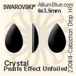 施华洛世奇 圆拱形 Drop 熨底平底石 (2308/4) 10x6mm - 水晶珍珠 无水银底