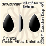 施華洛世奇 圓拱形 Drop 熨底平底石 (2308/4) 10x6mm - 水晶珍珠 無水銀底