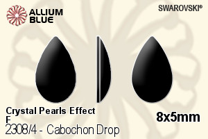 Swarovski Cabochon Drop Flat Back No-Hotfix (2308/4) 8x5mm - Crystal Pearls Effect With Platinum Foiling