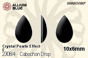 Swarovski Cabochon Drop Flat Back No-Hotfix (2308/4) 10x6mm - Crystal Pearls Effect With Platinum Foiling - Haga Click en la Imagen para Cerrar