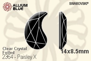 施华洛世奇 Paisley X 平底石 (2364) 14x8.5mm - 透明白色 白金水银底 - 关闭视窗 >> 可点击图片