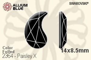 施华洛世奇 Paisley X 平底石 (2364) 14x8.5mm - 颜色 白金水银底