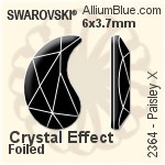 Swarovski Paisley X Flat Back No-Hotfix (2364) 6x3.7mm - Color With Platinum Foiling