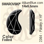 Swarovski Paisley X Flat Back Hotfix (2364) 10x6mm - Clear Crystal With Aluminum Foiling