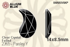 施華洛世奇 Paisley Y 平底石 (2365) 14x8.5mm - 透明白色 白金水銀底 - 關閉視窗 >> 可點擊圖片