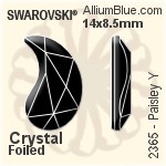 Swarovski Paisley Y Flat Back No-Hotfix (2365) 10x6mm - Crystal Effect Unfoiled