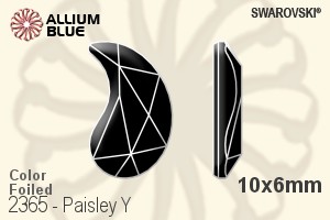 施華洛世奇 Paisley Y 平底石 (2365) 10x6mm - 顏色 白金水銀底