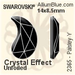 Swarovski Paisley Y Flat Back No-Hotfix (2365) 10x6mm - Color With Platinum Foiling